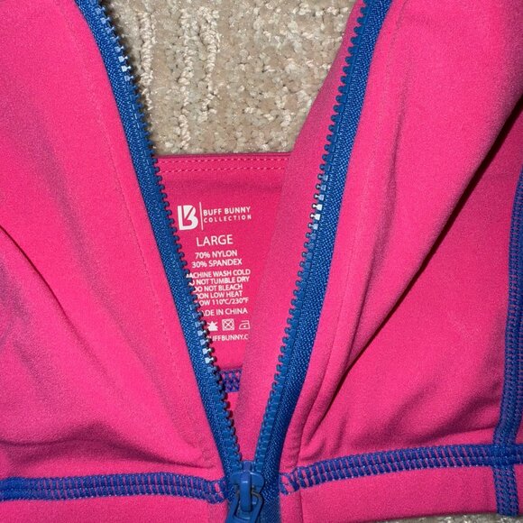 BuffBunny Surf & Turf Crop Wave Bike Short & Dive Zip Bra Set in Miami Vice Pink - Picture 9 of 14